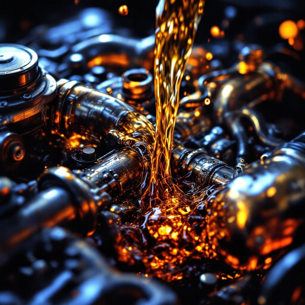 Mechanic performing engine checkup